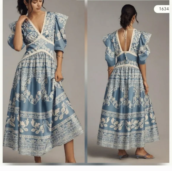 Farm Rio Puff Sleeve Mididress - Picture 7 of 7